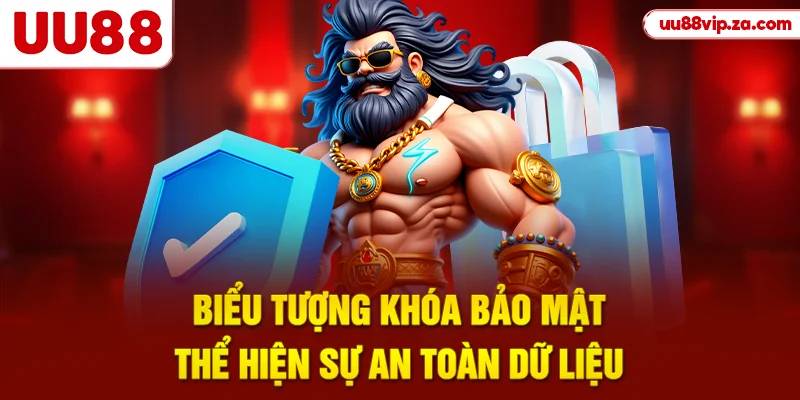 Biểu tượng khóa bảo mật thể hiện sự an toàn dữ liệu